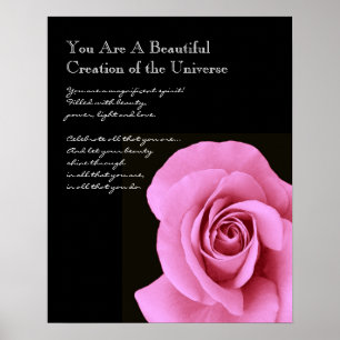 Inspiration Beautiful Pink Rose Poster