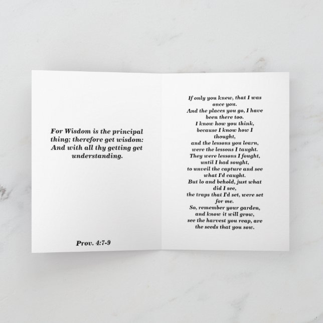 Inspiration, Encouragement, Faith, Hope Thank You Card (Inside)