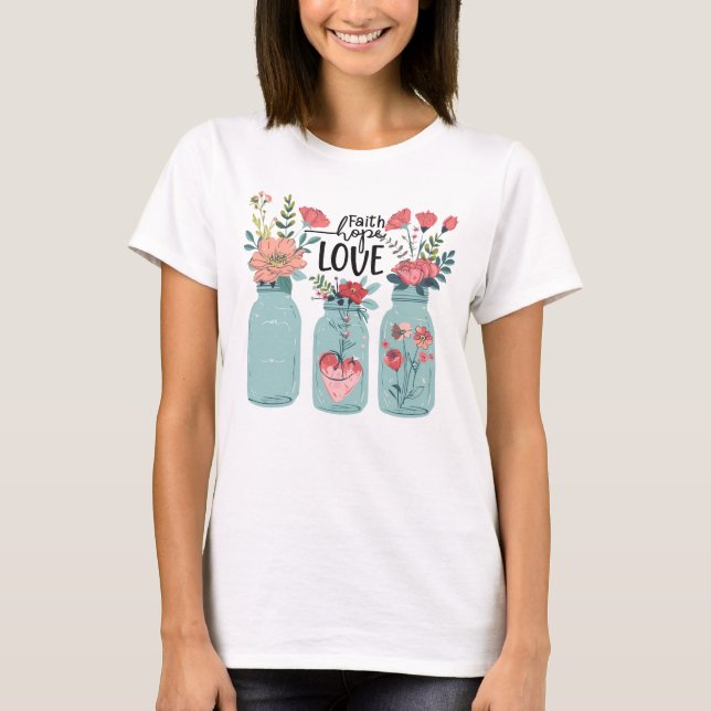 Inspiration faith hope love word art t-shirt (Front)