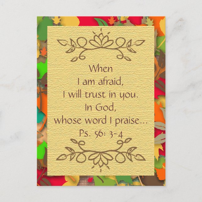 Inspiration-Fear and Trusting in the Lord-Postcard Postcard (Front)