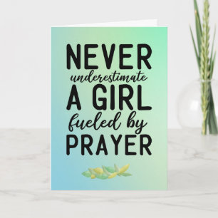Inspiration Girl Fuelled by Prayer Card