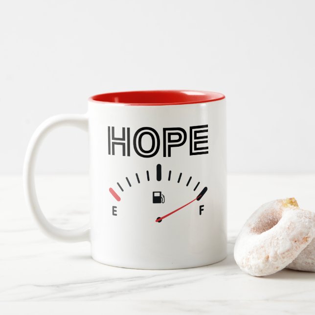 Inspiration Hope Full  Two-Tone Coffee Mug (With Donut)