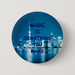 Inspiration hope quote city night background Case- 6 Cm Round Badge