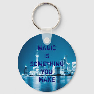 Inspiration hope quote city night background key ring