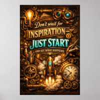Inspiration Just Start Steampunk Rocket Art