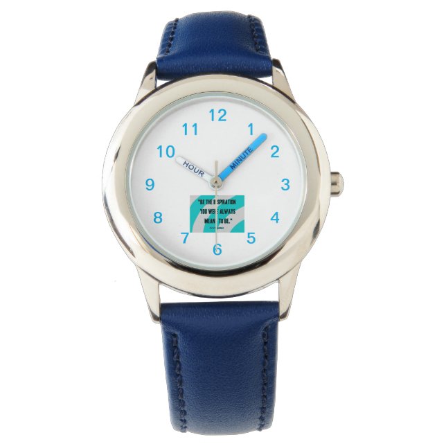 Inspiration Kid's Blue Leather Strap Watch (Front)