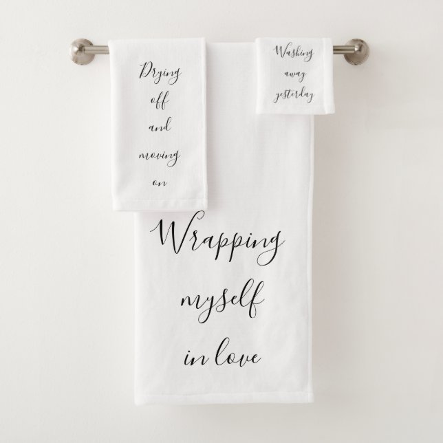 Inspiration Motivation Life Affirming Quotes Bath Towel Set (Insitu)