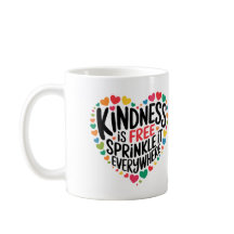 Inspiration Mug Kindness Quote Colourful Hearts