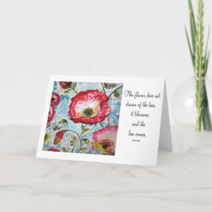 Inspiration Poetry Poppies Bee Art Card