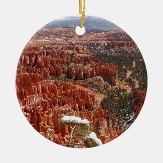 Inspiration Point at Bryce Canyon I Ceramic Tree Decoration (Front)