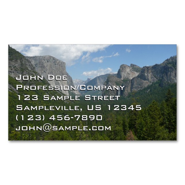 Inspiration Point in Yosemite National Park Magnetic Business Card (Front)
