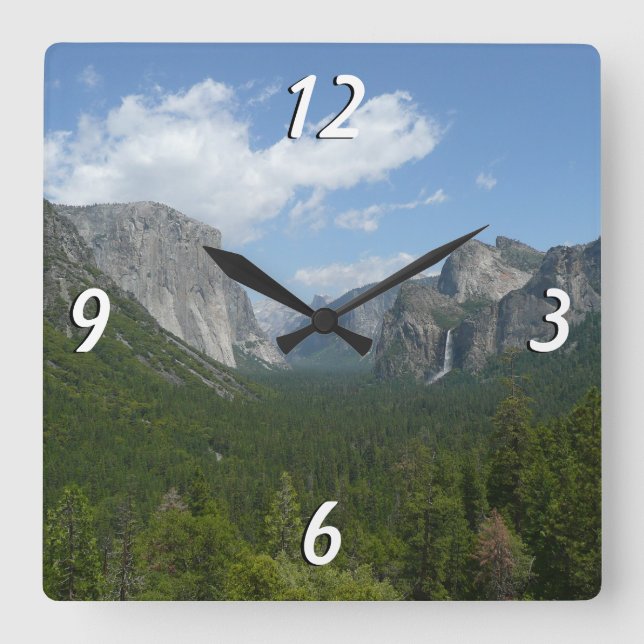 Inspiration Point in Yosemite National Park Square Wall Clock (Front)