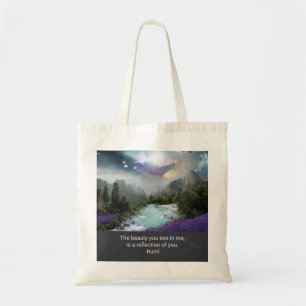 Inspiration Quotation on Beauty from Rumi Tote Bag