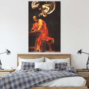 Inspiration Saint Matthew Caravaggio painting art Canvas Print