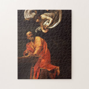 Inspiration Saint Matthew Caravaggio painting art Jigsaw Puzzle