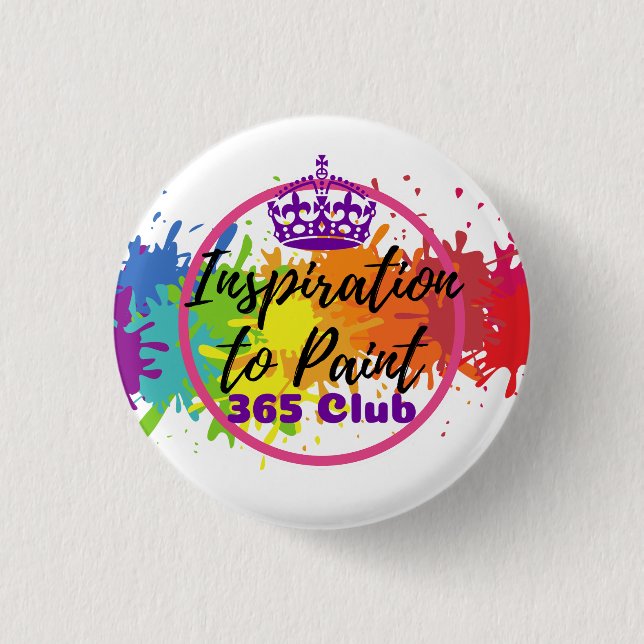 Inspiration to Paint 365 Club Colour Splash Logo 3 Cm Round Badge (Front)