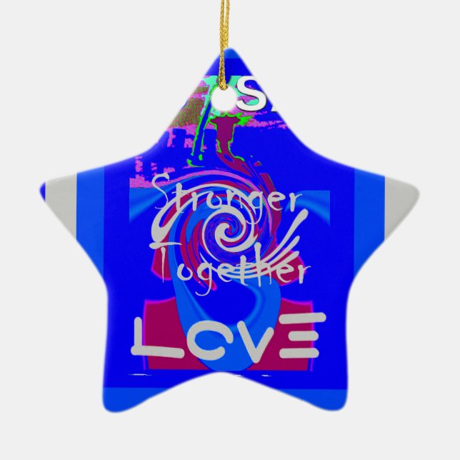 Inspiration USA We Are Stronger Together With Love Ceramic Tree Decoration (Front)