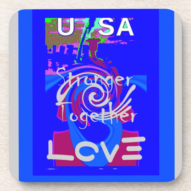 Inspiration USA We Are Stronger Together With Love Coaster (Front)