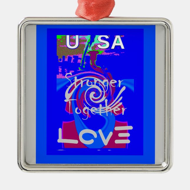Inspiration USA We Are Stronger Together With Love Metal Tree Decoration (Front)