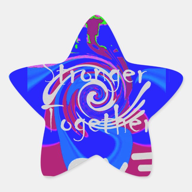 Inspiration USA We Are Stronger Together With Love Star Sticker (Front)