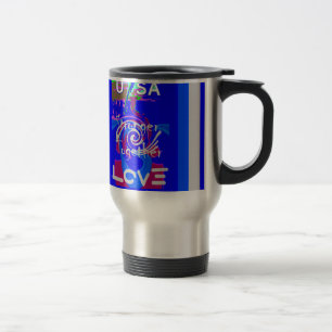 Inspiration USA We Are Stronger Together With Love Travel Mug