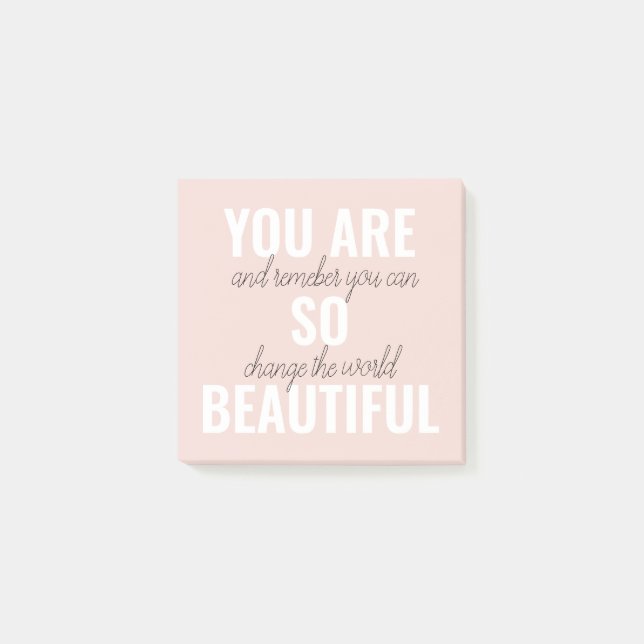 Inspiration You Are So Beautiful Positive Quote  Post-it Notes (Front)