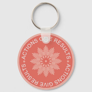 Inspirational 3 Word Quotes ~Actions Give Results~ Key Ring