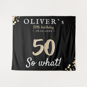 Inspirational 50th Birthday Party Backdrop Tapestry