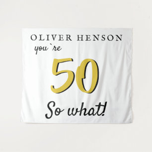 Inspirational 50th Birthday Party Backdrop Tapestry