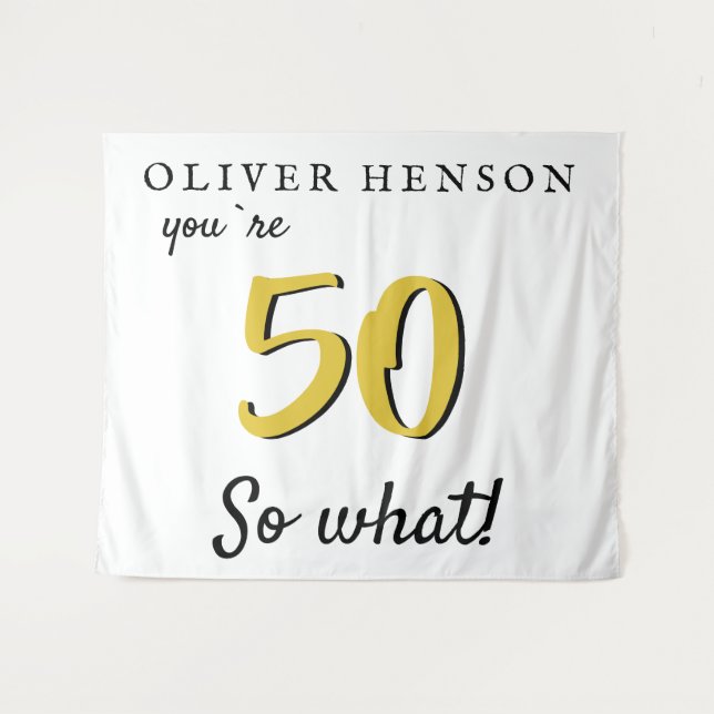 Inspirational 50th Birthday Party Backdrop Tapestry (Front (Horizontal))