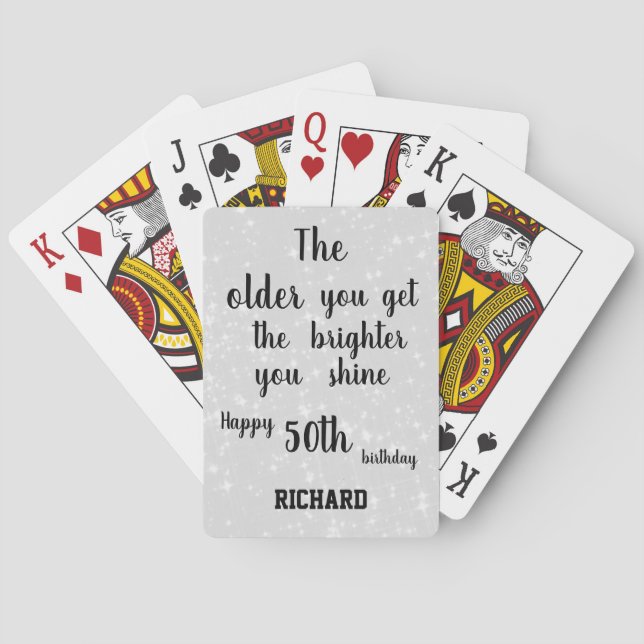 Inspirational 50th Birthday Personalised Playing Cards (Back)