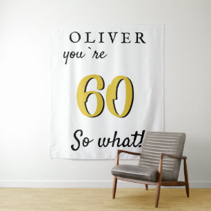 Inspirational 60th Birthday Party Backdrop Tapestry