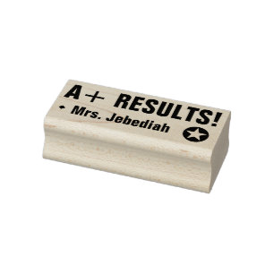 Inspirational "A+ RESULTS!" Tutor Rubber Stamp