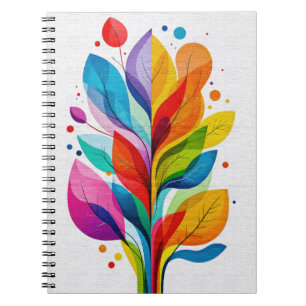 Inspirational Abstract Colourful Tree Painting Notebook