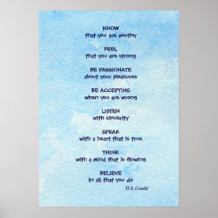 Inspirational affirmation poem poster