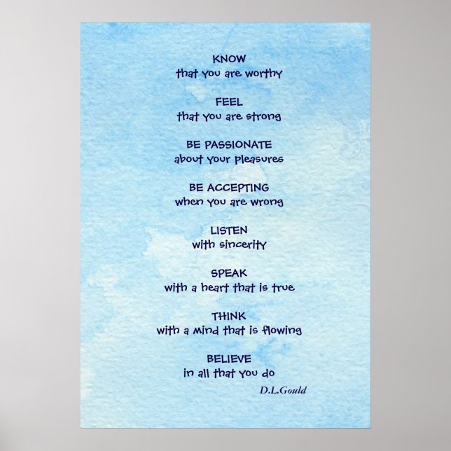Inspirational affirmation poem poster (Front)