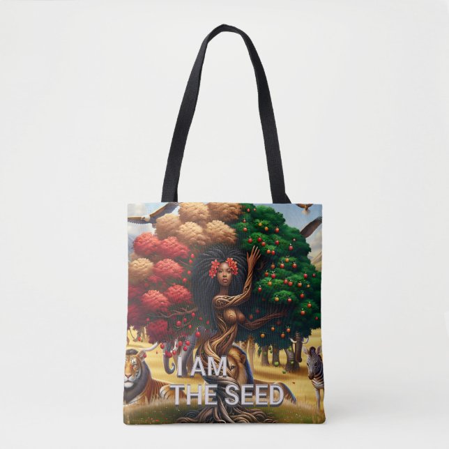 Inspirational African American Woman Quote Tote  (Front)