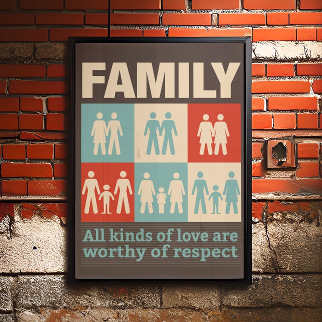 Inspirational All Kinds of Love LGBT Poster (Perfect gift for anyone who wants to show their support and respect for all the families and love)