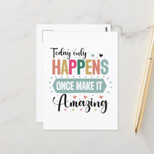 Inspirational amazing day word art  postcard