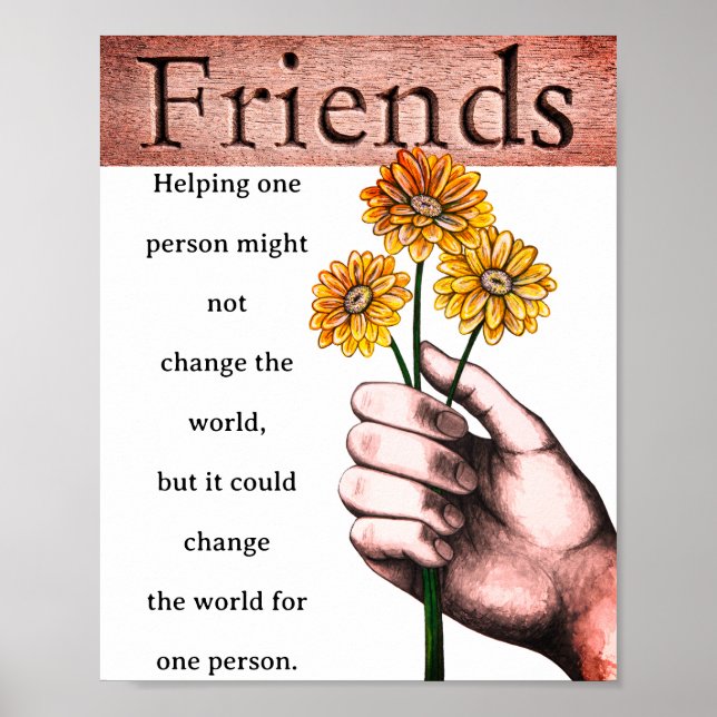 Inspirational and Loving Friendship Words Poster (Front)