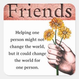 Inspirational and Loving Friendship Words Sticker
