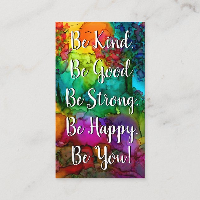 Inspirational and Motivational Words Business Card (Front)