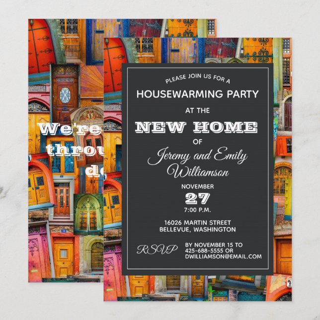 Inspirational Antique Doors Housewarming Party Invitation (Front/Back)
