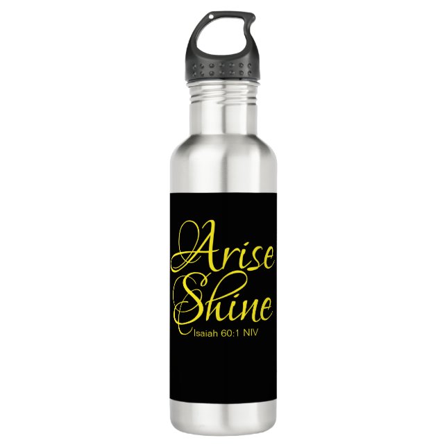 Inspirational Arise and Shine Faith Black 710 Ml Water Bottle (Front)