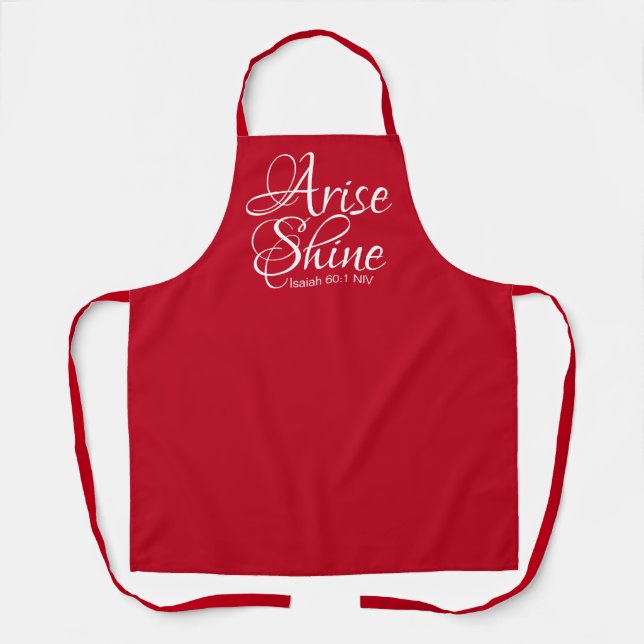 Inspirational Arise and Shine Faith Christmas Red Apron (Front)