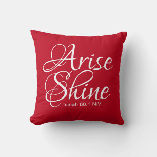 Inspirational Arise and Shine Faith Christmas Red Cushion
