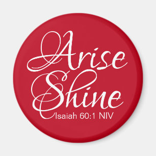Inspirational Arise and Shine Faith Christmas Red Magnet