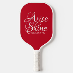 Inspirational Arise and Shine Faith Christmas Red Pickleball Paddle