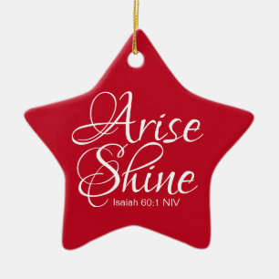 Inspirational Arise and Shine Faith Star Ceramic O Tree Decoration