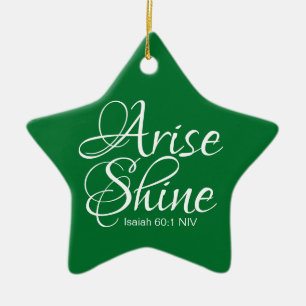 Inspirational Arise and Shine Faith Star Ceramic Tree Decoration